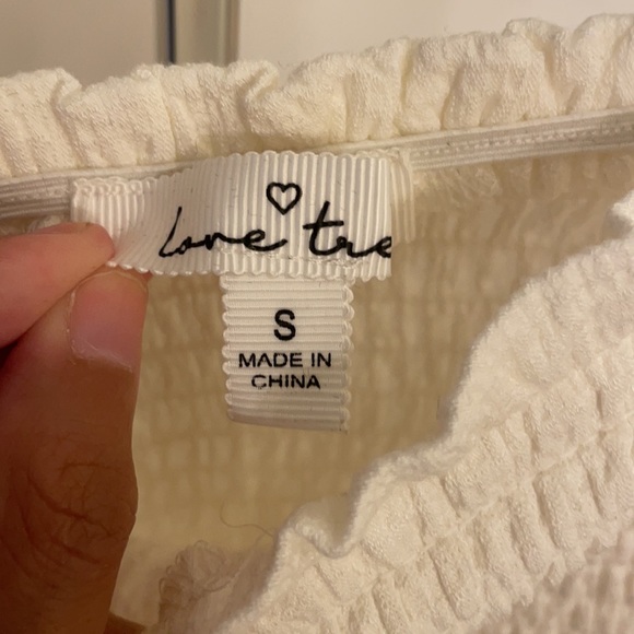 White Smocked Crop Tube Top - Picture 4 of 5